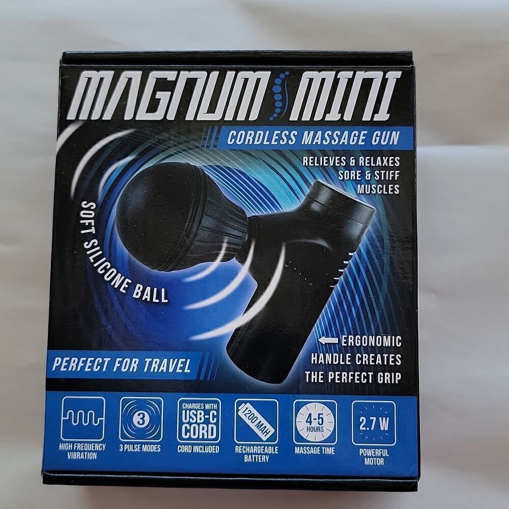 Magnum Mini Cordless Massage Gun Soft Silicone Ball Rechargeable NIB